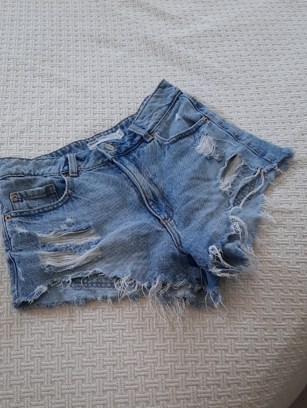 Garage Festival 25% Organic Cotton Distressed Denim Shorts Size 01